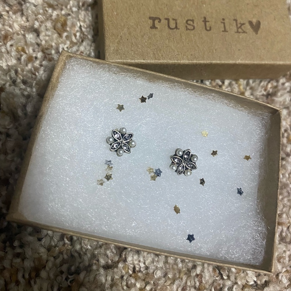 pearl and silver earrings
